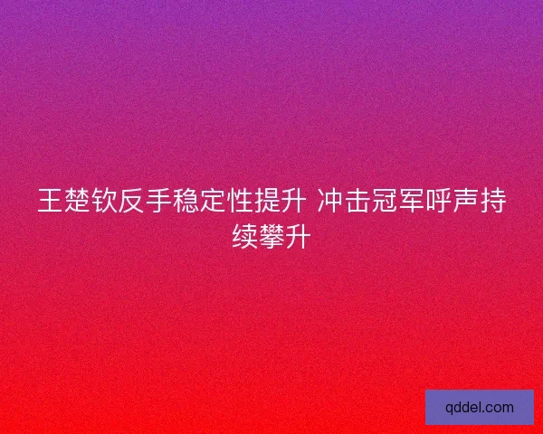 王楚钦反手稳定性提升 冲击冠军呼声持续攀升 王楚钦反手稳定性提升 冲击冠军呼声持续攀升